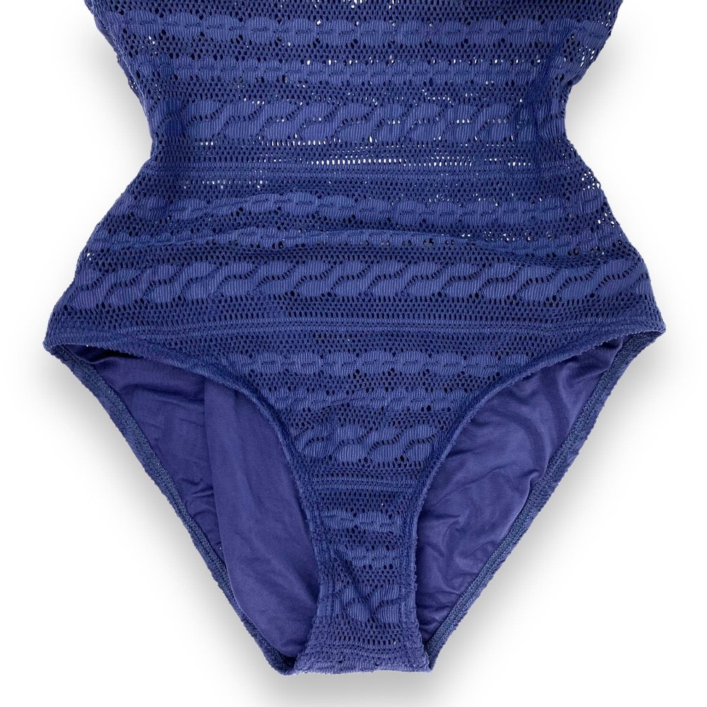 ❌SOLD❌ Y2K NAUTICA navy blue lace one piece swimsuit - Picture 4 of 16